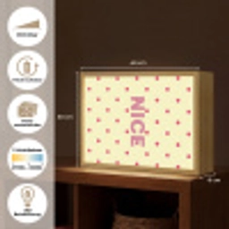 Nice - Stippen - Roze - Geel Light Box met batterij (Wandlamp) middel -USP_websiteoverzichtDE