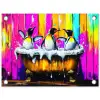 Pinguïns - Badkuip - Kleurrijk - Schuim tuinposter los doek klein -3d
