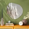 Pluimen - Beige - Minimalistisch Wandcirkel Organisch Plexiglas middel -sfeer2