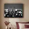 Bubbels - Proosten - Champagneglazen - Stadslichten Textielframe - compleet frame klein -sfeer1