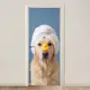 Hond - Badeend - Geel deurposter klein -3d_beige