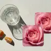 Roze - Roos - Romantisch onderzetter kurk middel -sfeer4