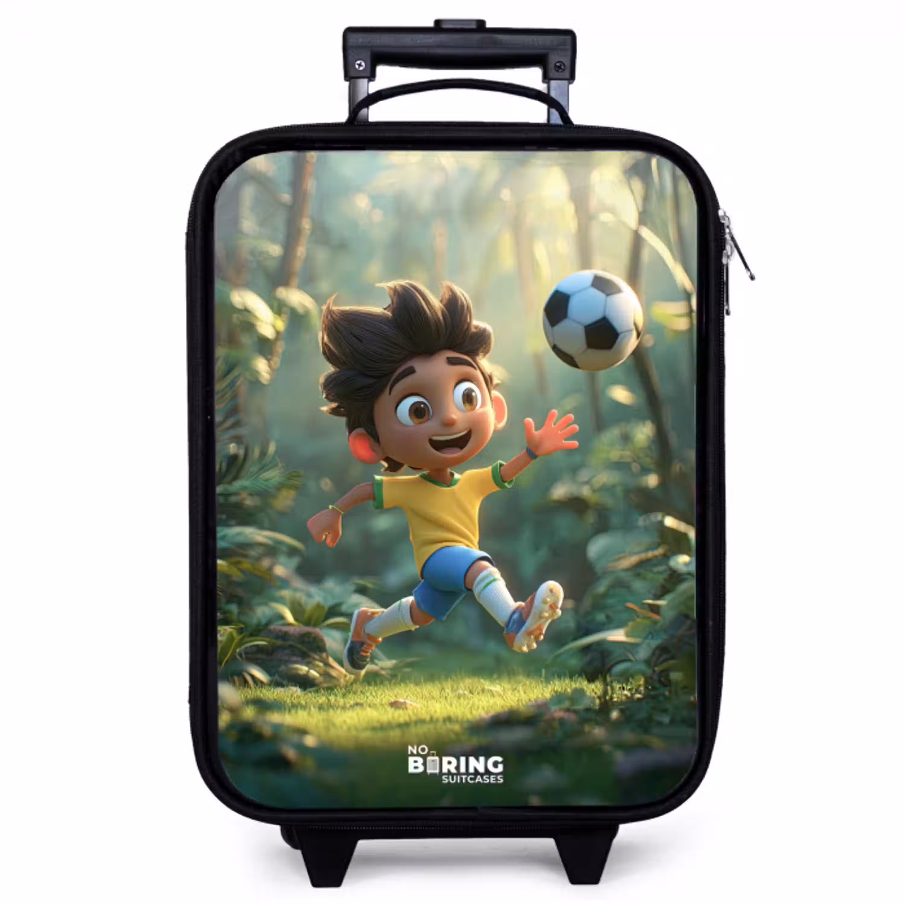 Voetbal - Jongen - Bos Kinderkoffer - Zwart klein -zzz_website3d