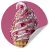 Softijs - Edelstenen - Roze - Hoorntje Wandcirkel behangsticker klein -3d