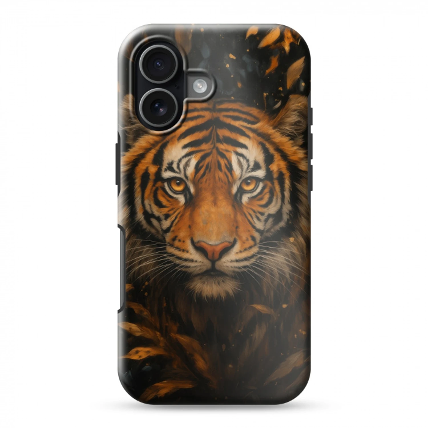 Bladeren - Tijger - Oranje Toughcase MagSafe Apple iPhone 17 klein -3d