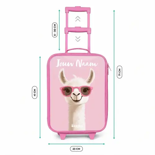 Lama - Wit - Zonnebril - Wimpers Kinderkoffer - Roze klein -productfoto_formaten