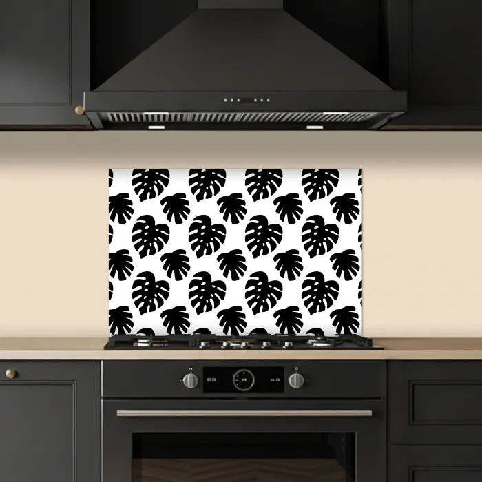 Bladeren - Modern - Symmetrie keuken achterwand spatscherm klein 900 -sfeer1