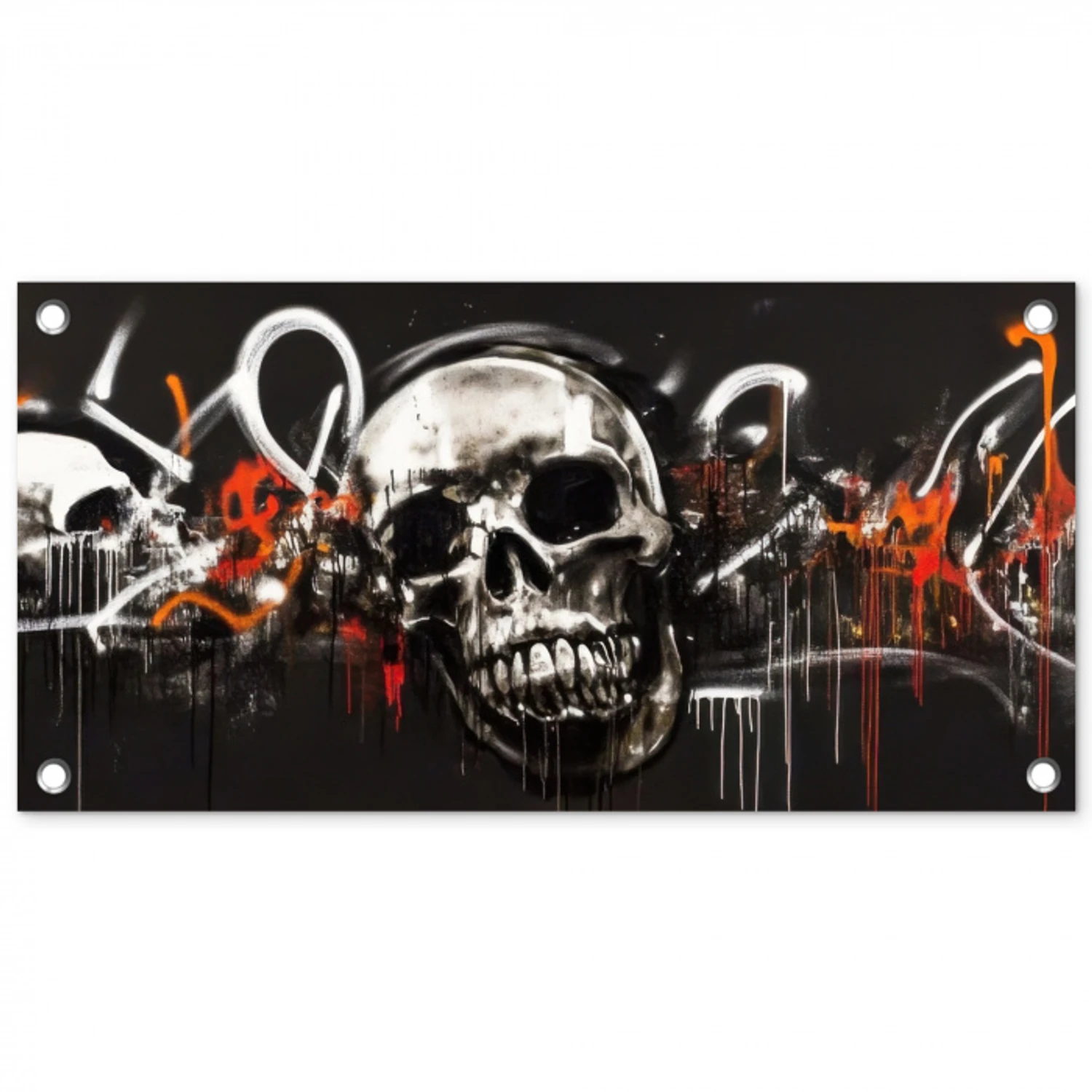 Schedels - Kunst - Donker - Rood tuinposter los doek klein -3d