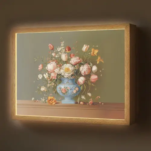 Neutral - Bloemen - Boeket - Vaas Light Box met batterij (Wandlamp) middel -z3d_website