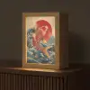 Koi - Zee - Golven - Zon Light Box met kabel (Tafellamp) klein -z3d_website