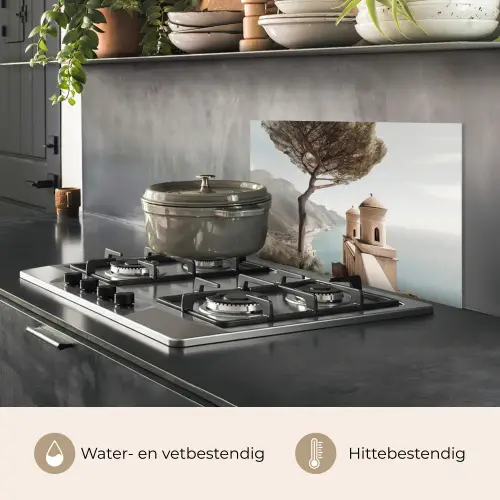 Kust - Klif - Boom - Gebouw keuken achterwand spatscherm klein -usp_NL