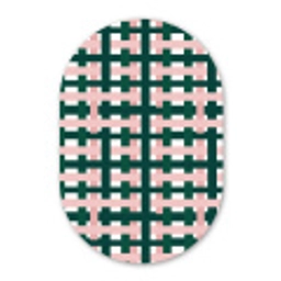 Vlechtpatroon - Groen - Roze - Grafisch Wandcirkel Ovaal Forex klein 630 -3d