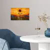 Zonnebloem - Mozaïek - Zonsondergang - Geel poster papier klein -sfeer3