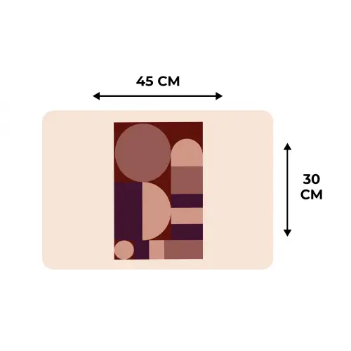 Geometrisch - Cirkels - Rood Placemat vinyl groot -specs