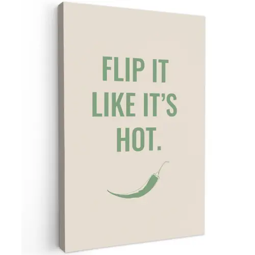 Groen - Quote - Zomer - Chilipeper Tuinposter op houten frame 2 cm dik klein -3d