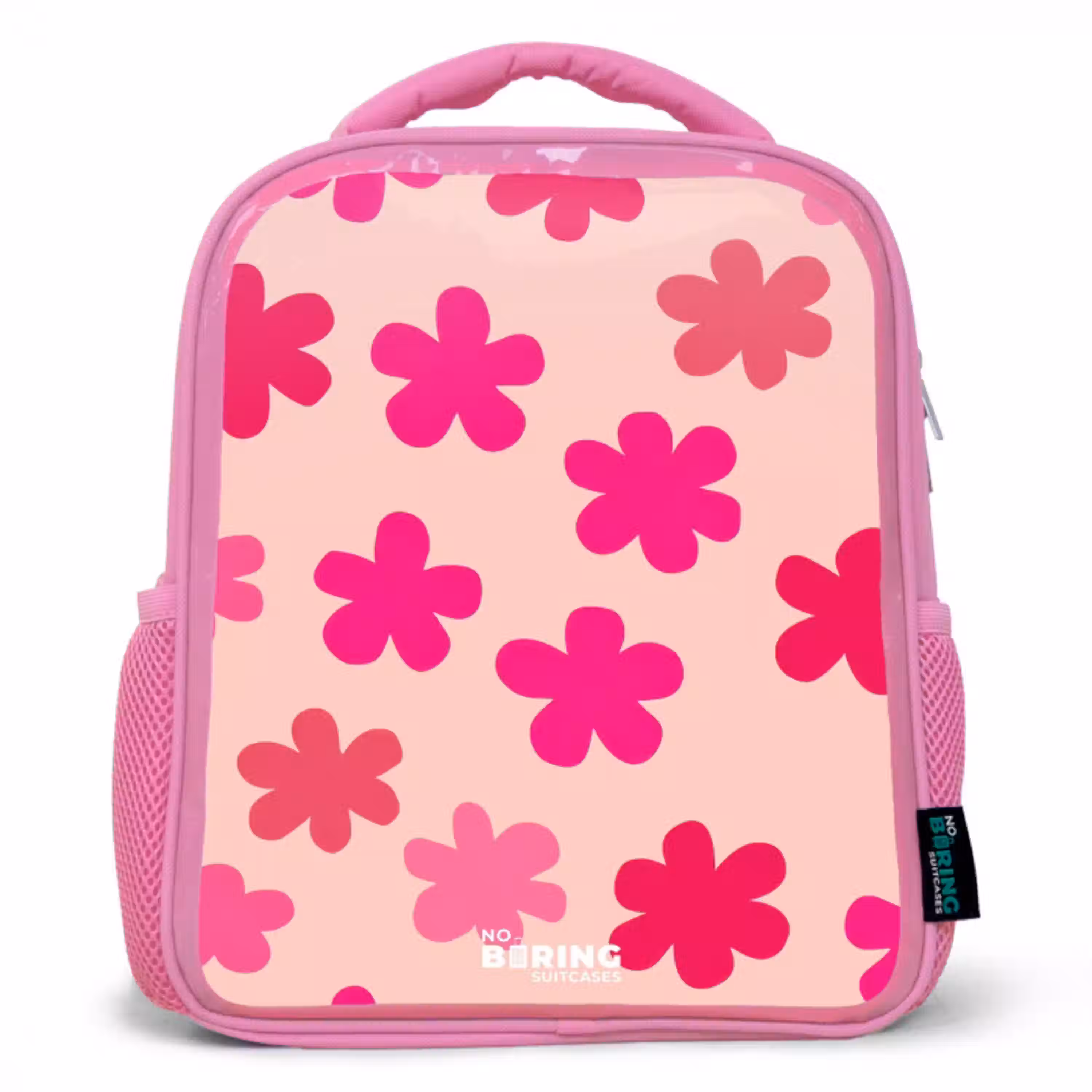 Roze bloemen Kinderrugzak - Roze middel -3d