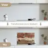 Muur - Baksteen - Verweerd keuken achterwand spatscherm klein -voor_na_NL