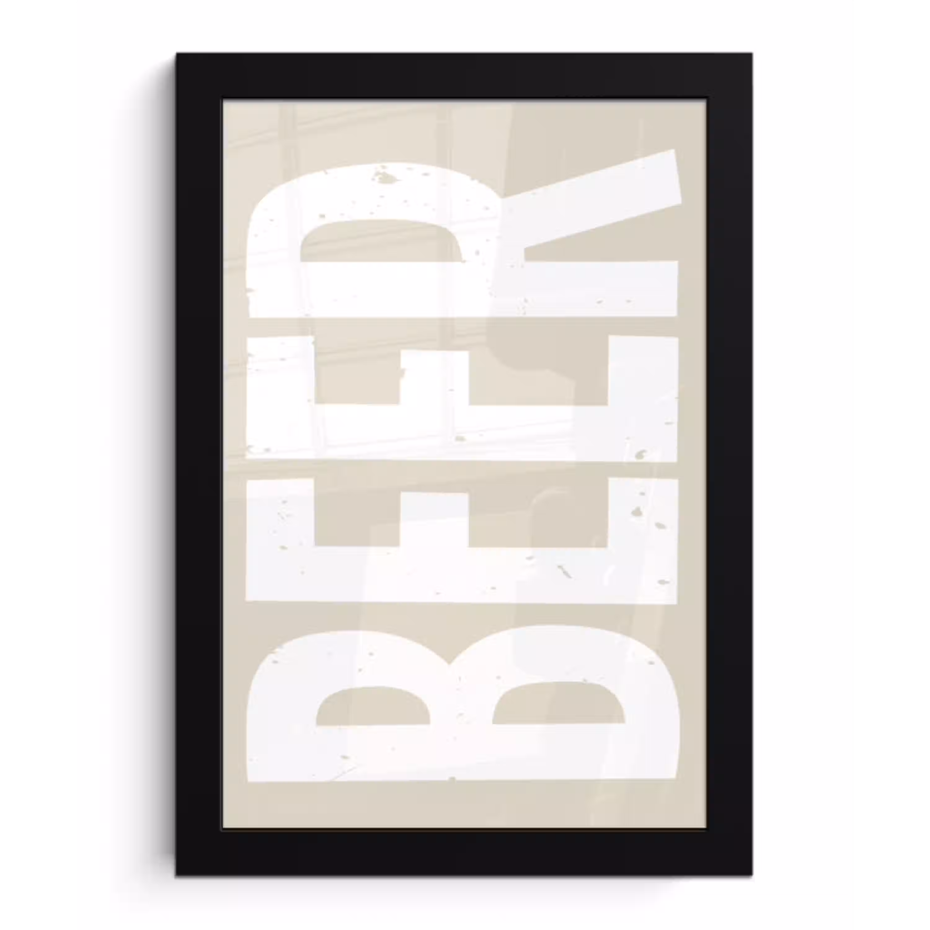 Beer - Japandi - Beige - Decoratie fotolijst zwart zonder passe partout klein -3d