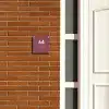 Donker oudroze - Modern Naambord Vierkant klein -sfeer3-XS