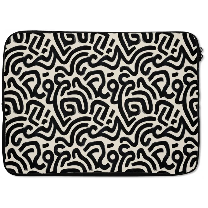 Modern - Abstract - Zwart laptophoes neopreen klein 279 -zkaufland3dotto