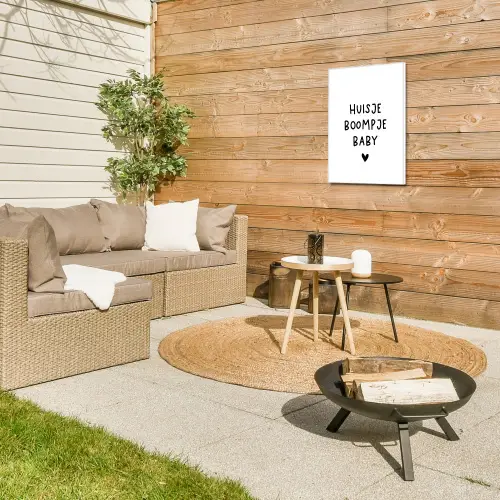 Huisje boompje baby - Spreuken - Quotes Tuinposter op houten frame 2 cm dik klein -sfeer2