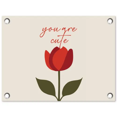 Roos - Rood - Bloem - Valentijn tuinposter los doek klein -3d