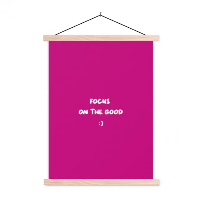 Hanging Poster - Focus - Smiley - Pink