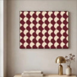 Rood - Tegelpatroon - Crème Textielframe zwart klein 947 -sfeer2