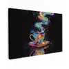 Koffie - Kleurrijk - Zwart - Kopje canvas 2cm klein -z3d