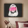 Neon - Letters - Vintage - Vrouw Textielframe zwart klein -sfeer1