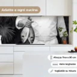 Vissen - Chef - Zwart - Wit keuken achterwand 2 middel -sfeer4_IT