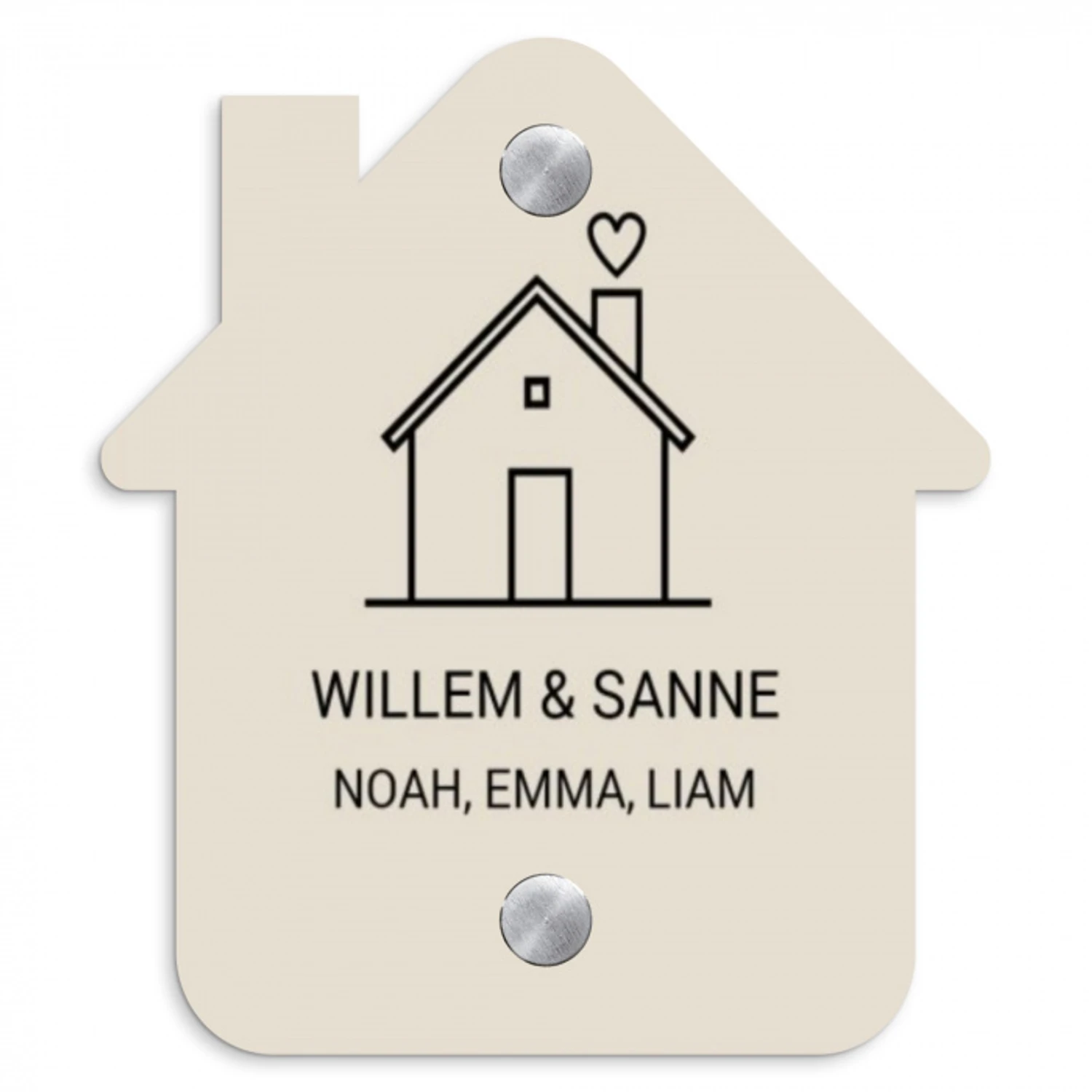 Huis illustratie - Klassiek Naambord Huisje klein -3d