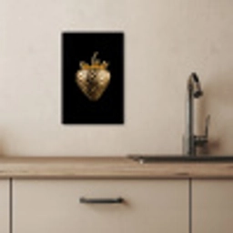 Aardbei - Goud - Zwart - Chrome KitchenYeah - Keuken - Canvas klein -sfeer2