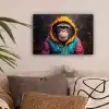 Graffiti - Chimpansee - Jas - Aap - Verf canvas 2cm klein -sfeer1