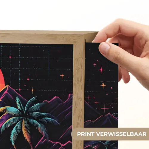 Palmbomen - Neonbergen - Sterrenhemel - Zon Light Box met batterij (Wandlamp) middel -USP_websiteprintNL