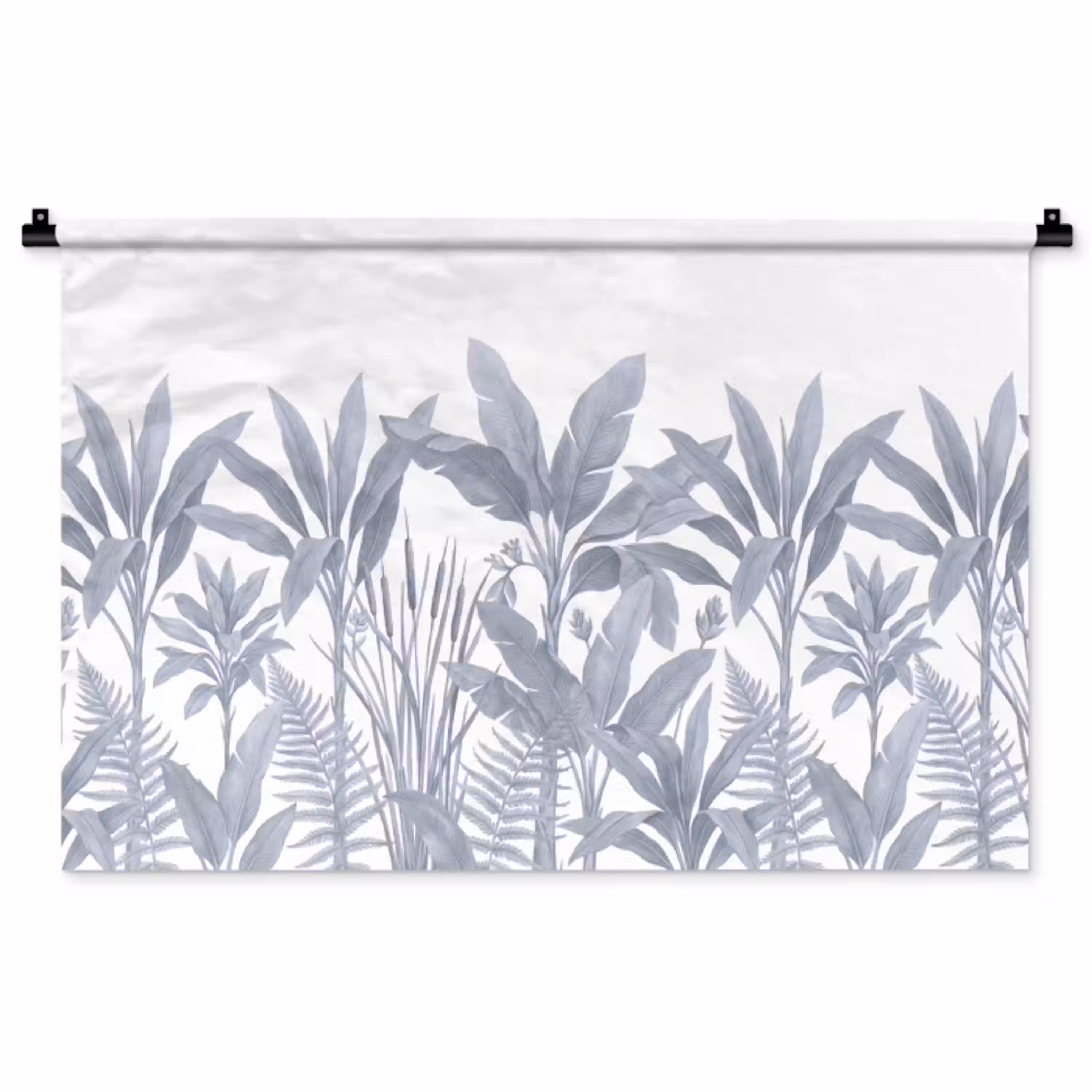 Planten - Bladeren - Natuur - Grijs Wandkleed katoen middel -zz3d