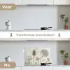 Verstilde Botanische Elegantie keuken achterwand spatscherm klein -voor_na_NL