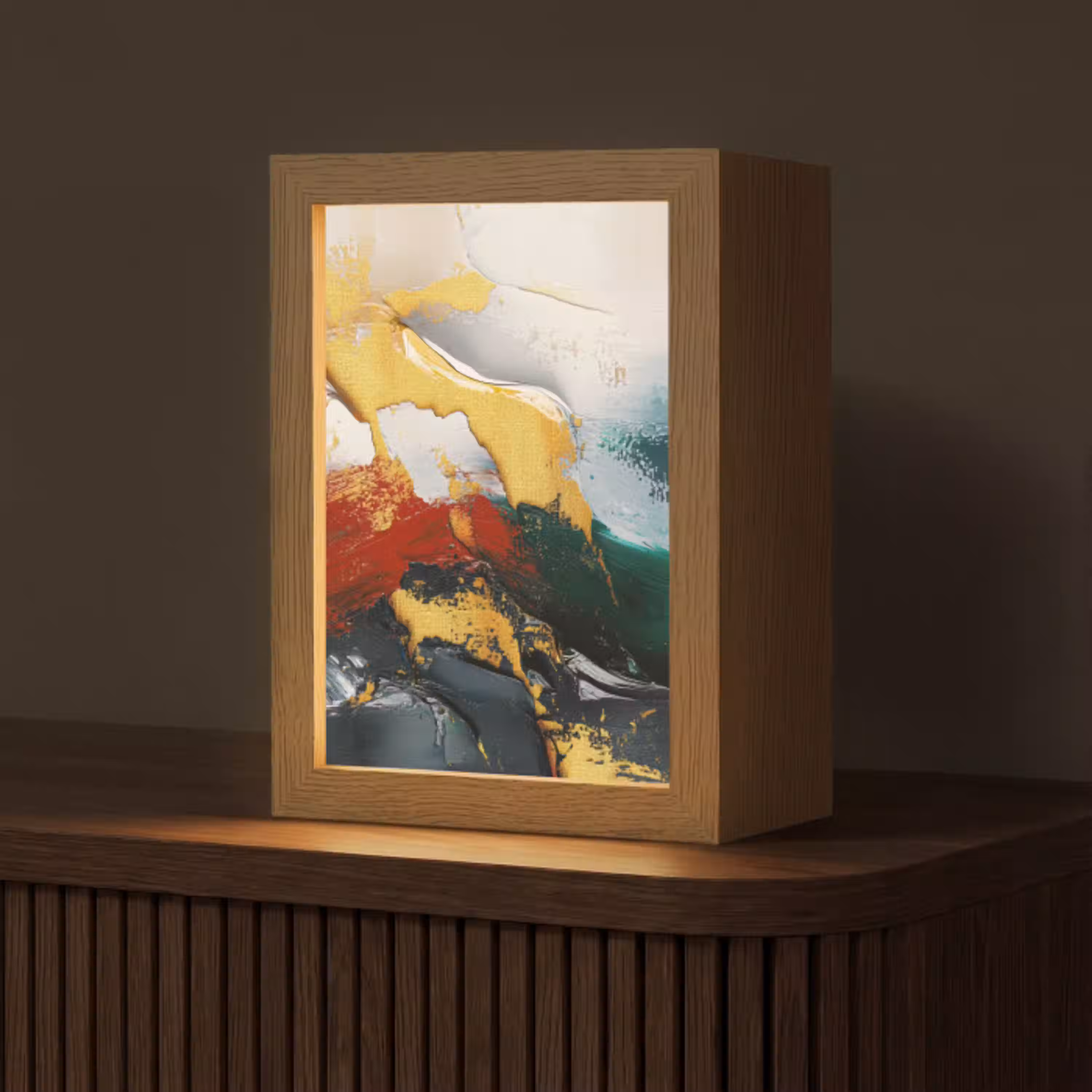 Modern - Kerst - Abstract - Goud Light Box met kabel (Tafellamp) klein -z3d_website