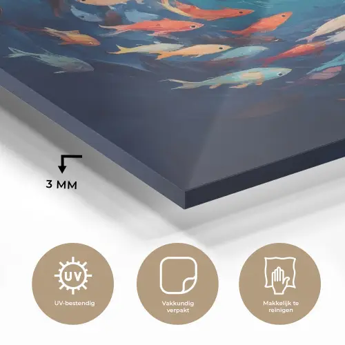 Zee - Vissen - Kleurrijk - Dynamisch plexiglas 5mm klein -sfeer2