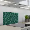 Palmbladeren - Blauw - Tint - Zwart keuken achterwand spatscherm klein 900 -3d_schuin
