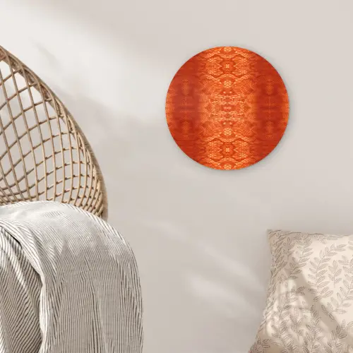 Slang - Boa - Oranje Wandcirkel plexiglas klein 852 -sfeer5