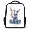 Baby neushoorn Rugzak - Zwart middel -3d