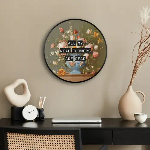 Bloem - Quote - Vintage - Art Fotolijst rond zonder passe partout klein -sfeer1
