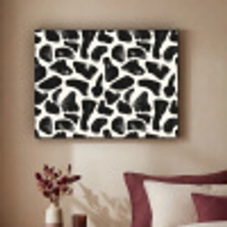 Dierenpatroon - Vlekken - Zwart - Wit Textielframe zwart klein 947 -sfeer1