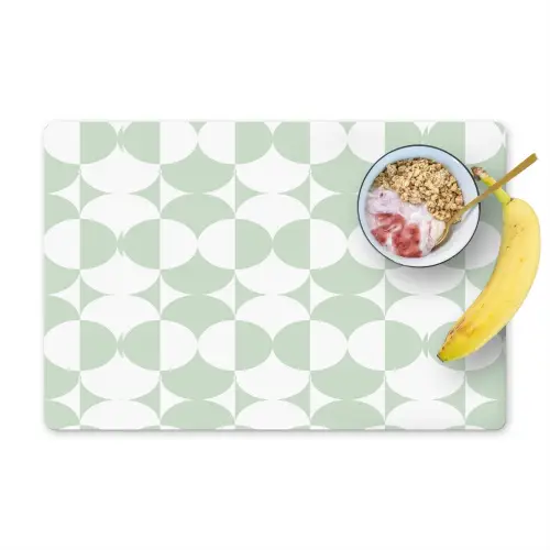 Wit - Groen - Cirkels Placemat vinyl groot 368 -zzzproduct_Kitchenyeah-website