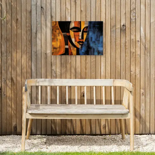 Abstract - Portret - Kleurvakken Tuinposter op houten frame 2 cm dik klein -sfeer4