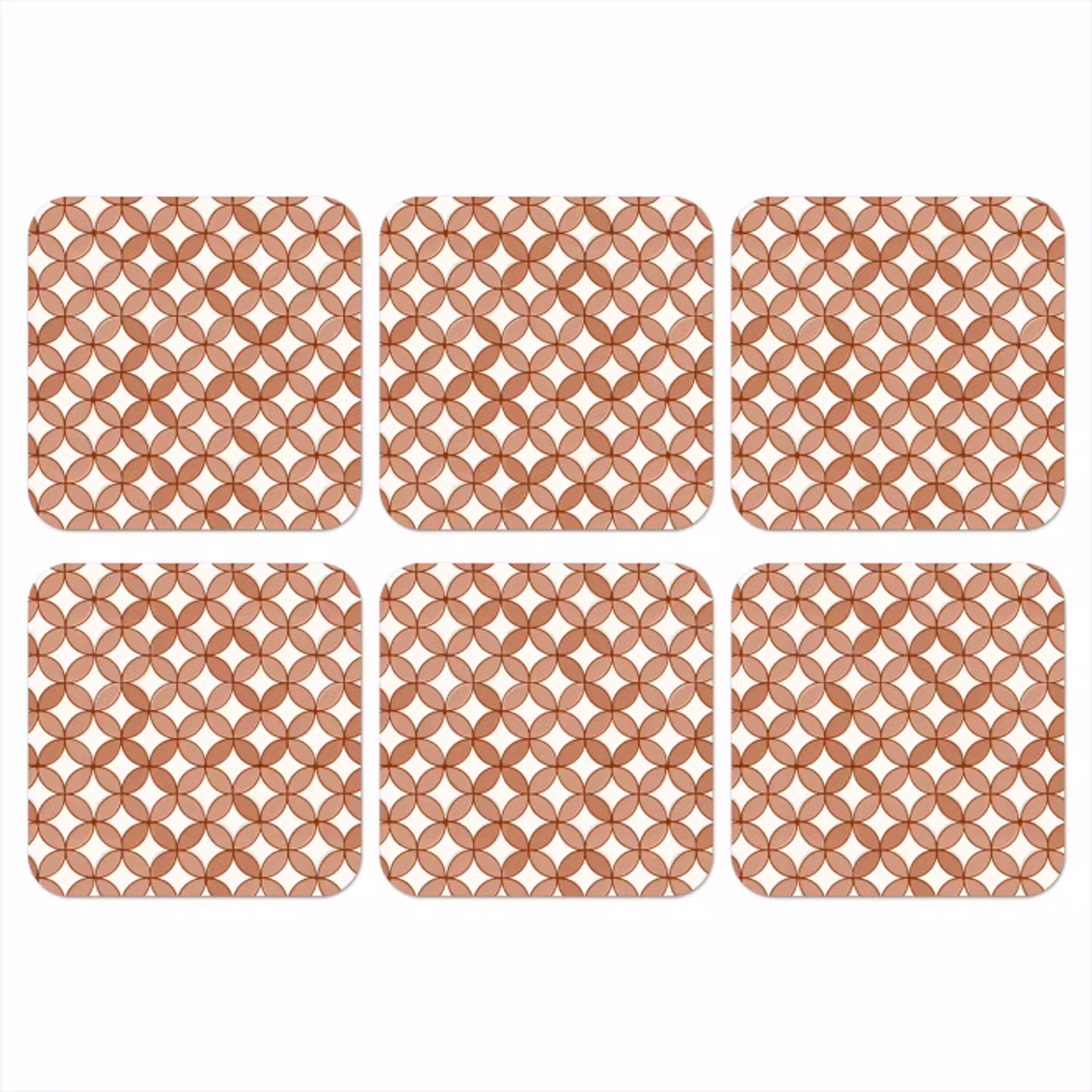 Geometrisch - Cirkels - Modern - Terracotta onderzetter kurk middel 366 -3d