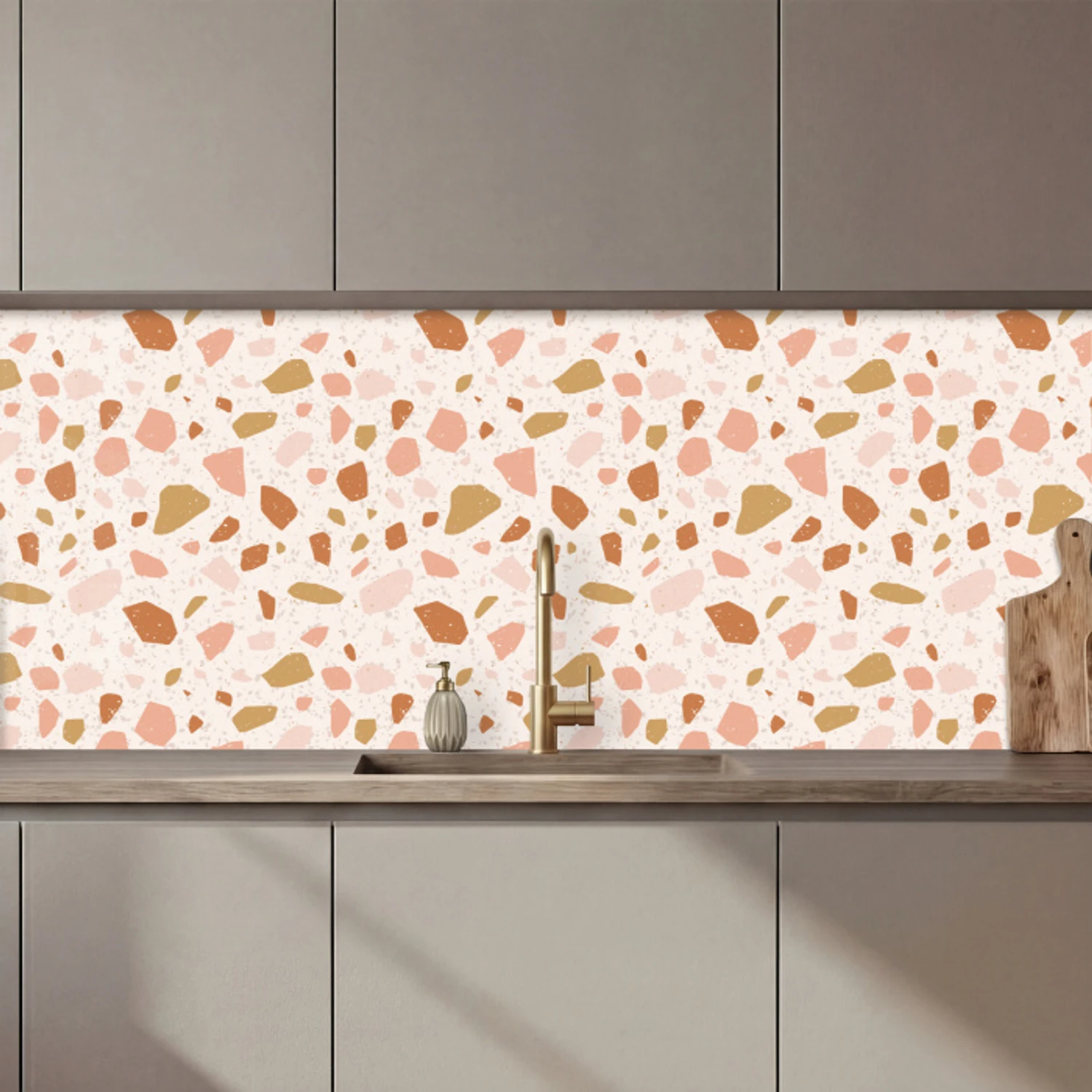 Terrazzo -  Patroon - Kleurrijk - Zalm keuken achterwand 2 middel 871 zz_3dshopping