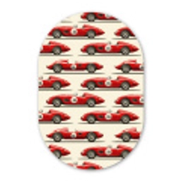Raceauto - Retro - Rood Wandcirkel Ovaal Aluminium middel 839 -3d