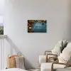Merry Christmas - Blauw - Kerst - Winter Tuinposter op houten frame 2 cm dik klein -sfeer1